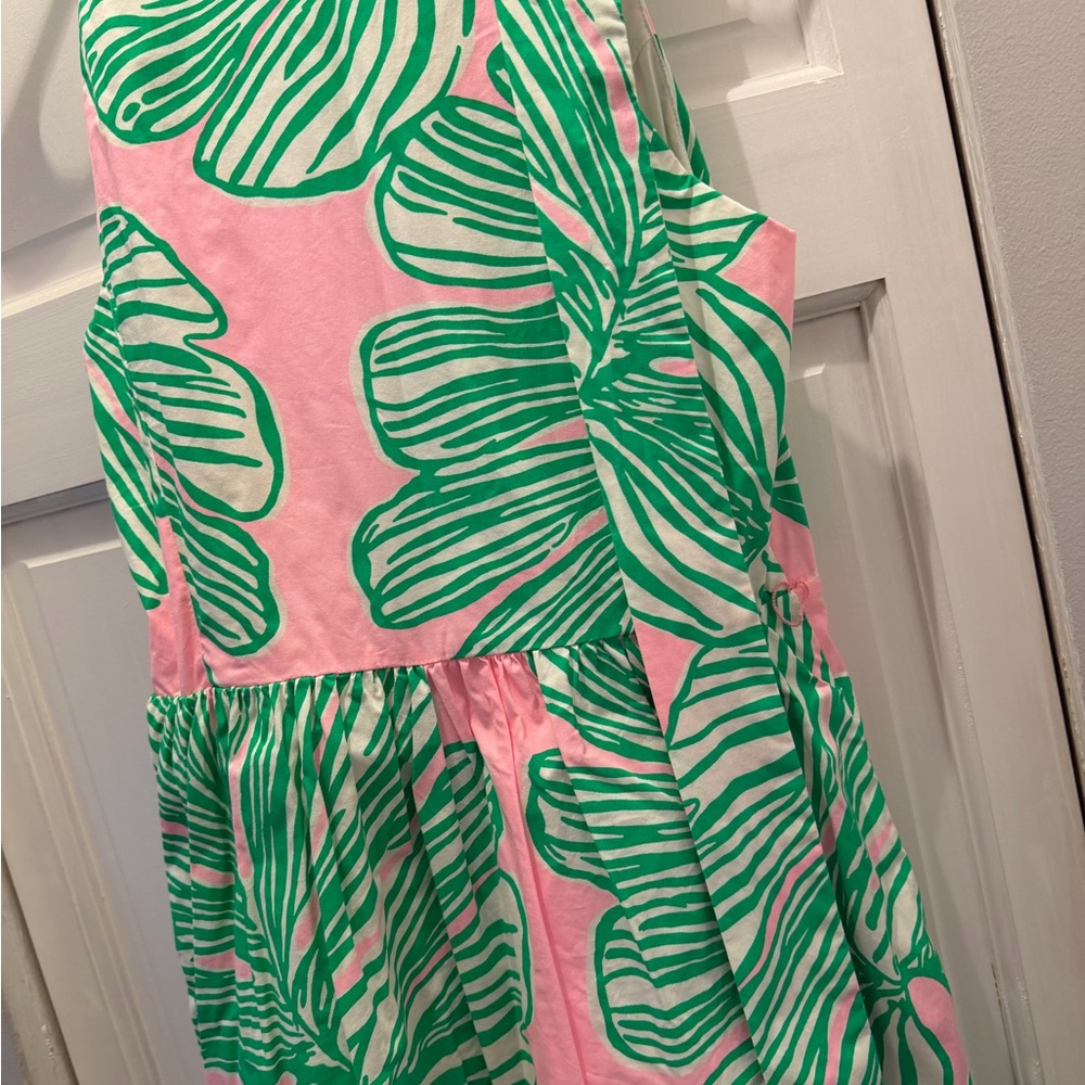 LILLY PULITZER TRISHA STRETCH SHIRTDRESS SIZE 8 WHO LET THE FRONDS OUT EXCELLENT - Picture 12 of 14